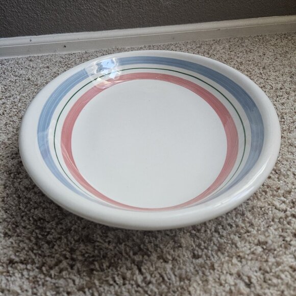 Furio Oval Serving Platter Striped Large 16" x 12" Made In Italy Blue Green Pink - Picture 2 of 6